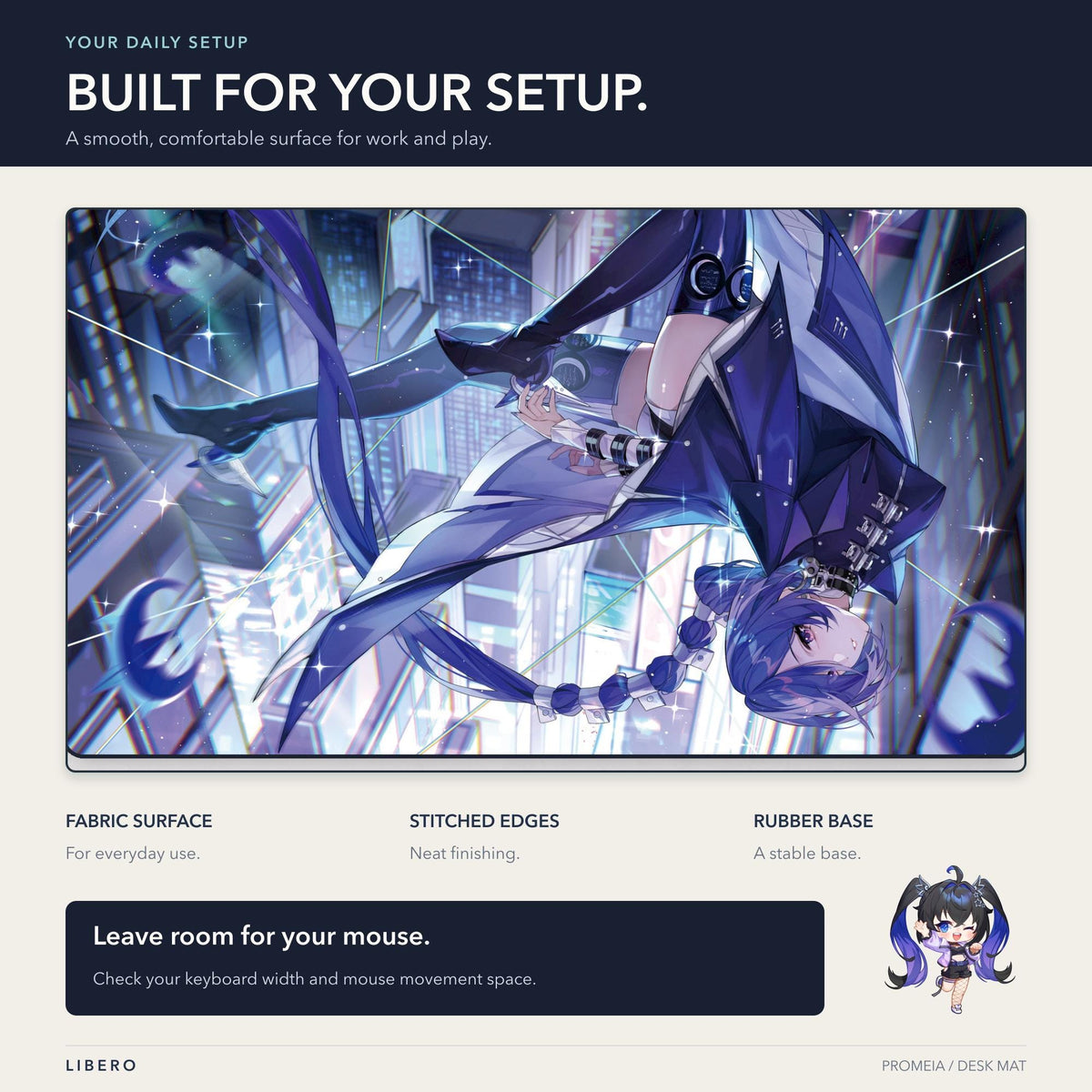Promeia mouse pad: desk setup and use guide