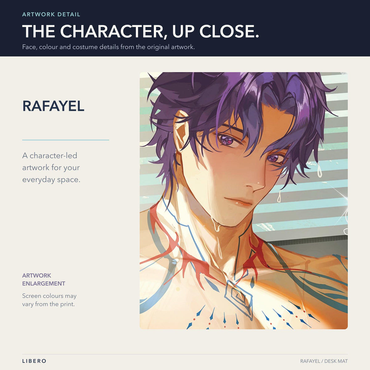 Rafayel mouse pad: face and outfit details