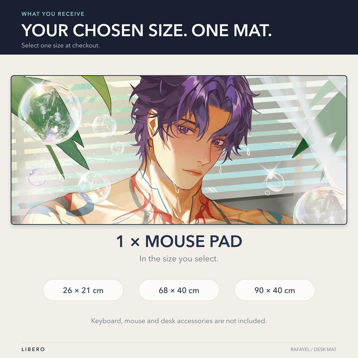 Rafayel mouse pad: what is included and size selection
