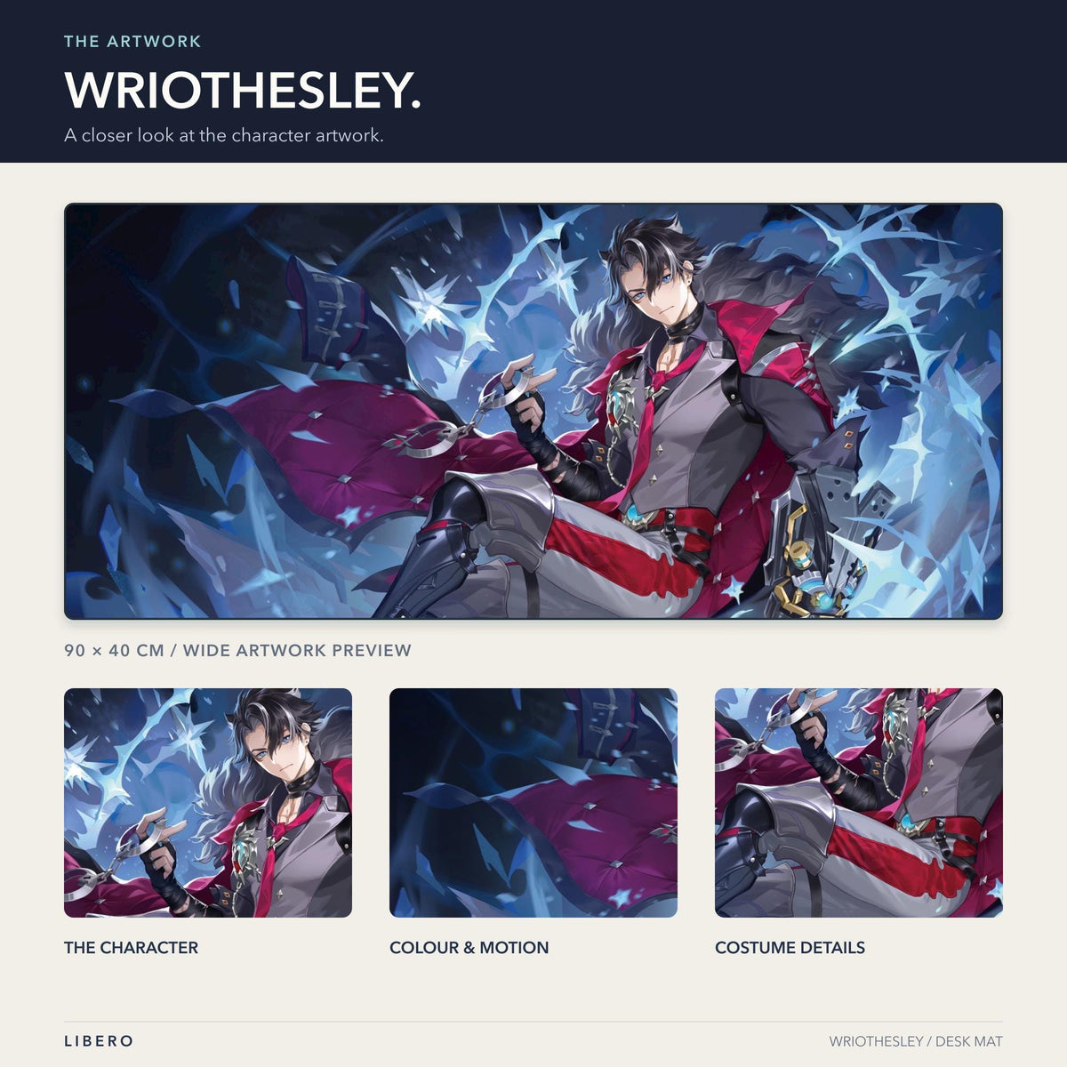 Wriothesley mouse pad: artwork and character details