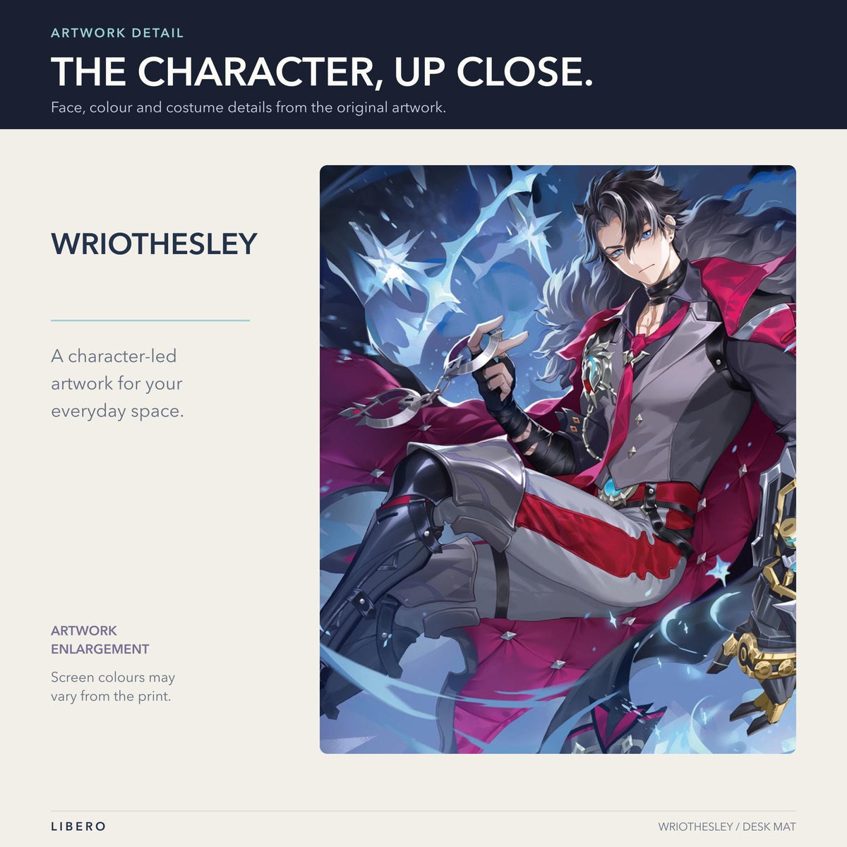 Wriothesley mouse pad: face and outfit details