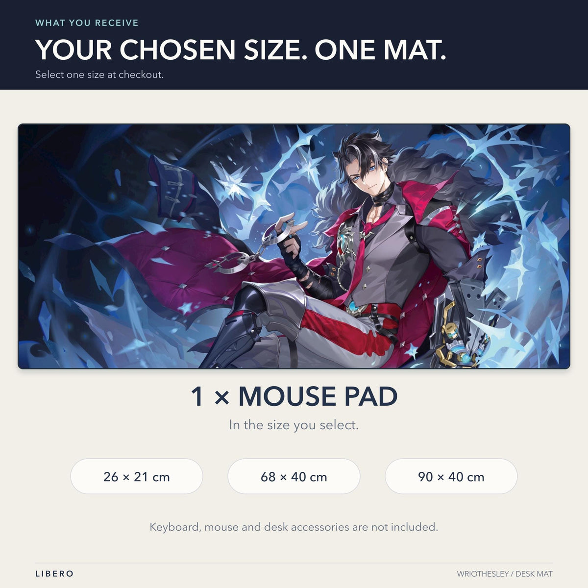 Wriothesley mouse pad: what is included and size selection