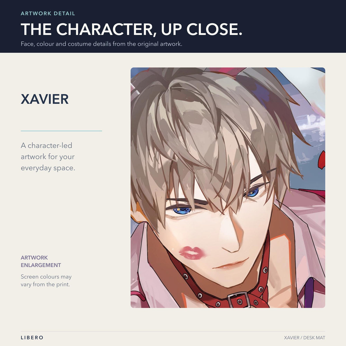 Xavier mouse pad: face and outfit details