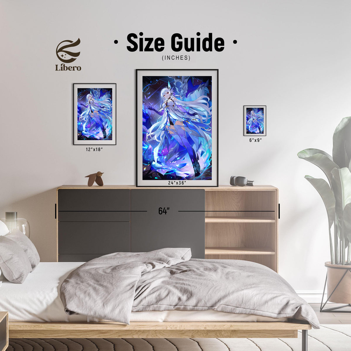 Skirk Genshin Impact poster room display and size reference