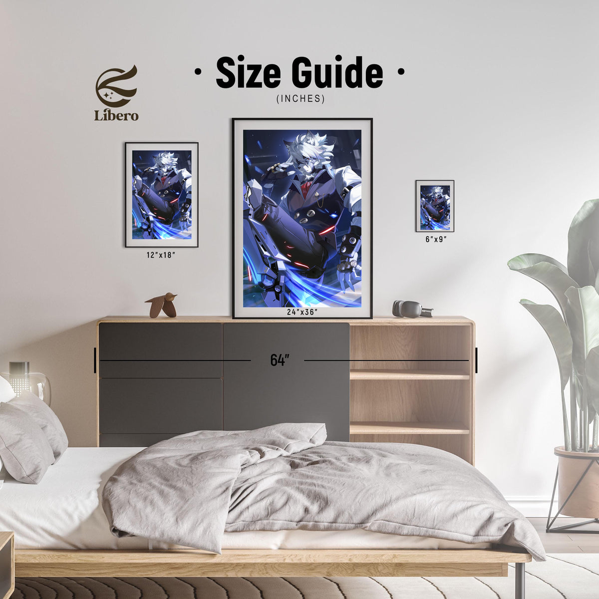 Von Lycaon Zenless Zone Zero poster room display and size reference